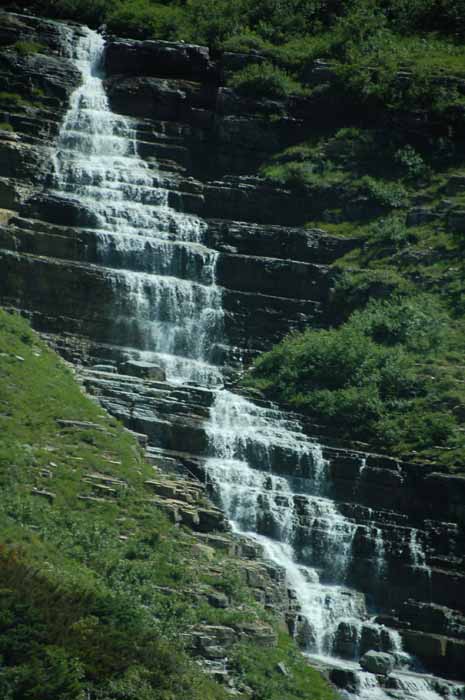 waterfall on Logan Pass 